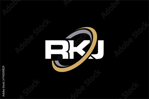 RKJ creative letter logo design vector icon illustration