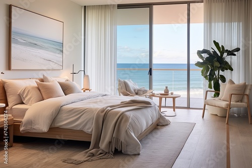 Beachy Living Vibes: A Modern Apartment with Beach-Inspired Bedroom Interiors © Michael