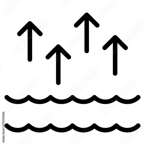 water wave and arrow up