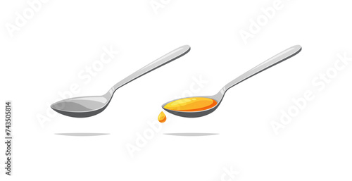 Spoon vector isolated on white background.