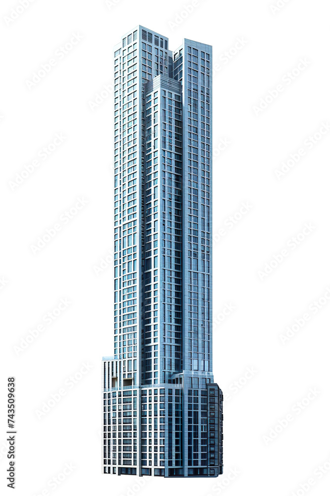 beautiful skyscraper isolated on white background, realistic PNG object beautiful skyscraper isolated on white background, realistic PNG object