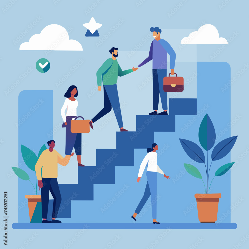 Inclusive onboarding process depicted in illustrations. vektor illustation Inclusive onboarding process depicted in illustrations. vektor illustation