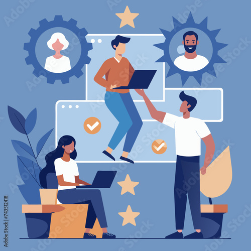 Accessible employee feedback mechanisms illustrated. vektor illustation