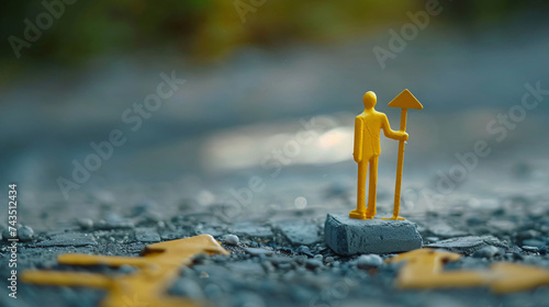 Businessman and guidepost photo