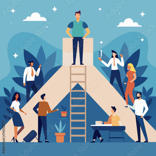 Workspace advocating for inclusive leadership development. vektor illustation