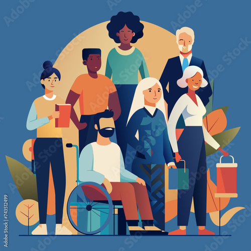 Accessible diversity-focused affinity groups illustrated. vektor illustation
