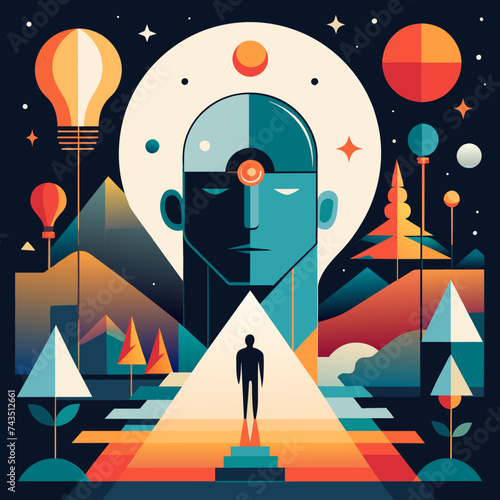 Abstract representations of the human psyche. vektor illustation