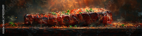 Medium rare beef steak, juicy and medium grilled beef steak. Created with Ai