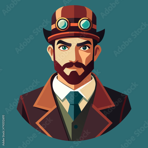 Quirky characters in steampunk attire. vektor illustation