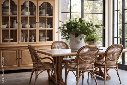 Rattan and Wicker Furniture - Elegant Farmhouse Dining Room Table Ideas