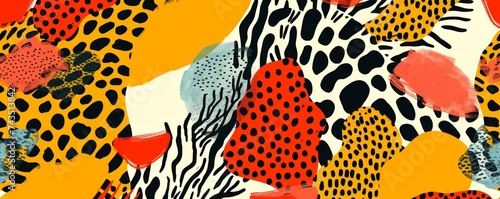 Geometric safari abstract animal print patterns wild and vibrant photo