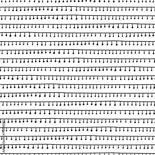 Expressive seamless abstract vector background in black and white.