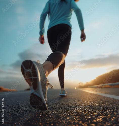 person running on the road