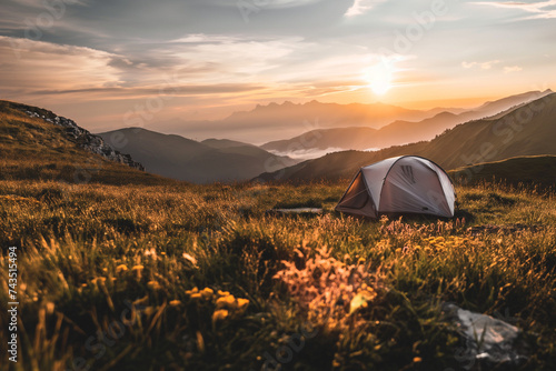 tent in the mountains