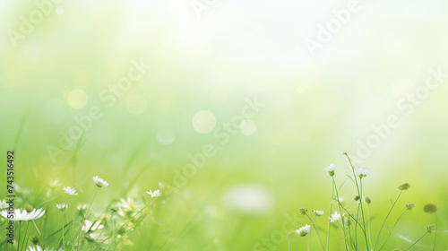 Soft Focus on Spring Meadow Flowers with Gentle Morning Dew. Freshness and New Beginnings