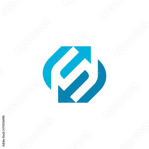 Share Letter S Arrows vector logo design template