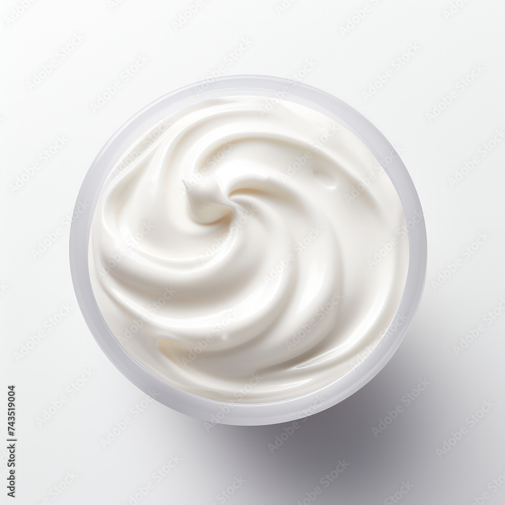 Close-up of white natural creamy yogurt in a bowl Close-up of white natural creamy yogurt in a bowl