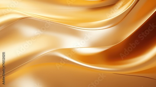 Gold fabric dynamic curve background with light reflections