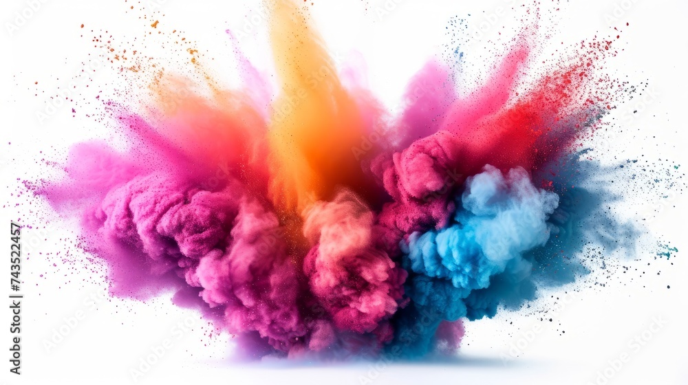 colorful mixed rainbow powder explosion