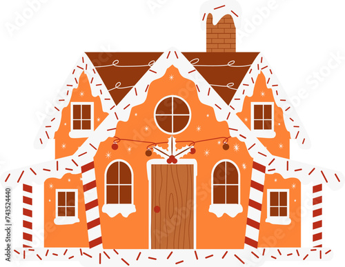 Christmas gingerbread house with sweets