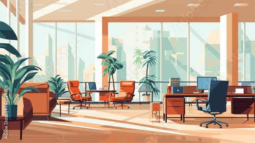 Abstract sophisticated office interior concept. simple Vector art