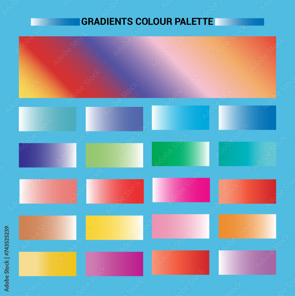 Gradients colour palette   Free vector