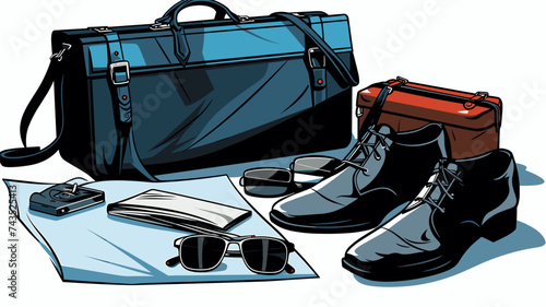 Abstract refined business attire and accessories. simple Vector art