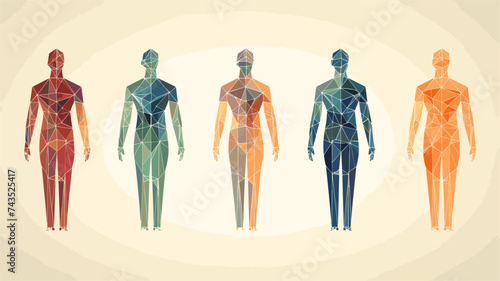 Geometric representation of the human body with angular shapes. simple Vector art
