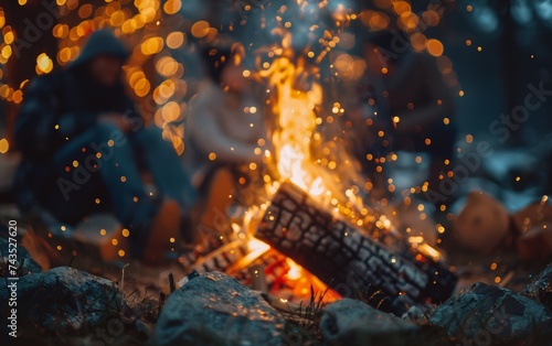 A cozy bonfire gathering complete with marshmallow roasting and heartfelt storytelling photo