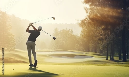 Swinging for Success: A Golfer's Graceful Stride on the Green