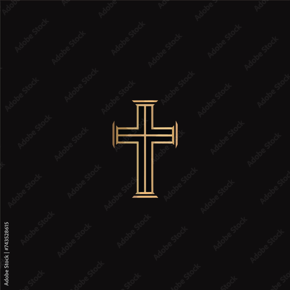 Christian cross icon. Vector Christian.
