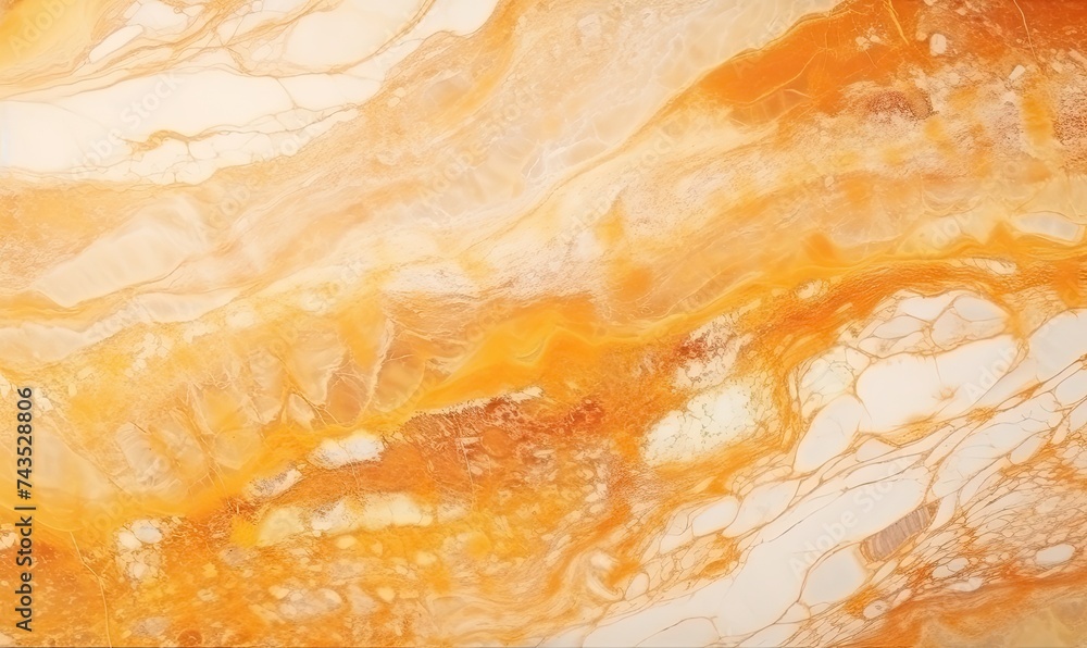 Marbled Elegance: Close-Up of Vibrant Orange and White Surface