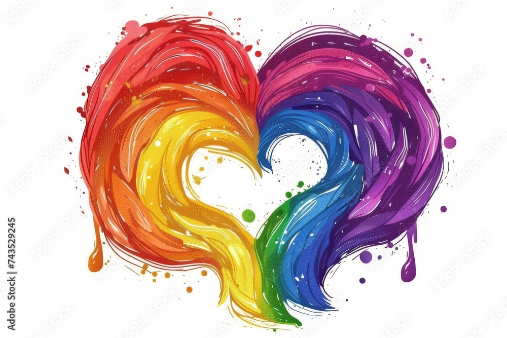 LGBTQ Pride heterogeneous. Rainbow magigender colorful sundry diversity Flag. Gradient motley colored rubine red LGBT rights parade festival male diverse gender illustration