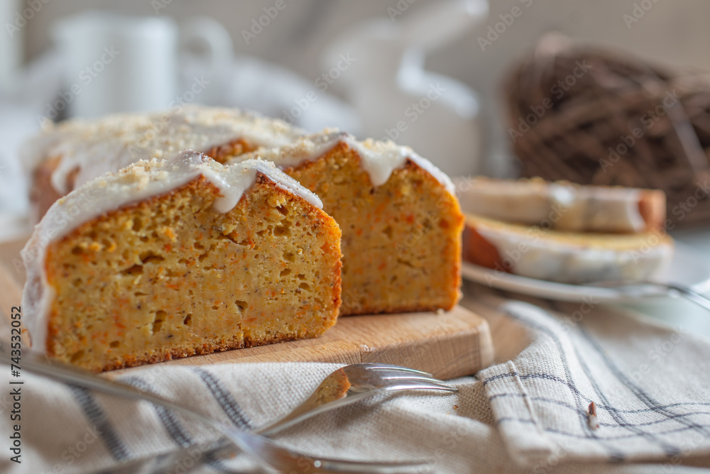 home made carrot sponge cake 