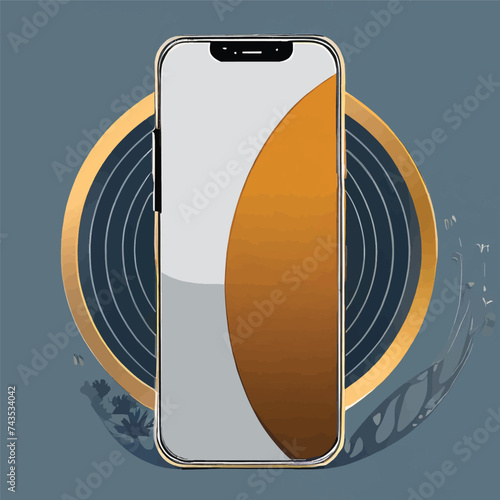 Experience the epitome of contemporary design: the Vector Modern Oval Notch Smartphone Realistic Mockup, showcasing sleekness and functionality in its innovative portrayal, a perfect blend