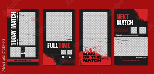 Sport story post template , Football Match day , Full time , Next match Best player