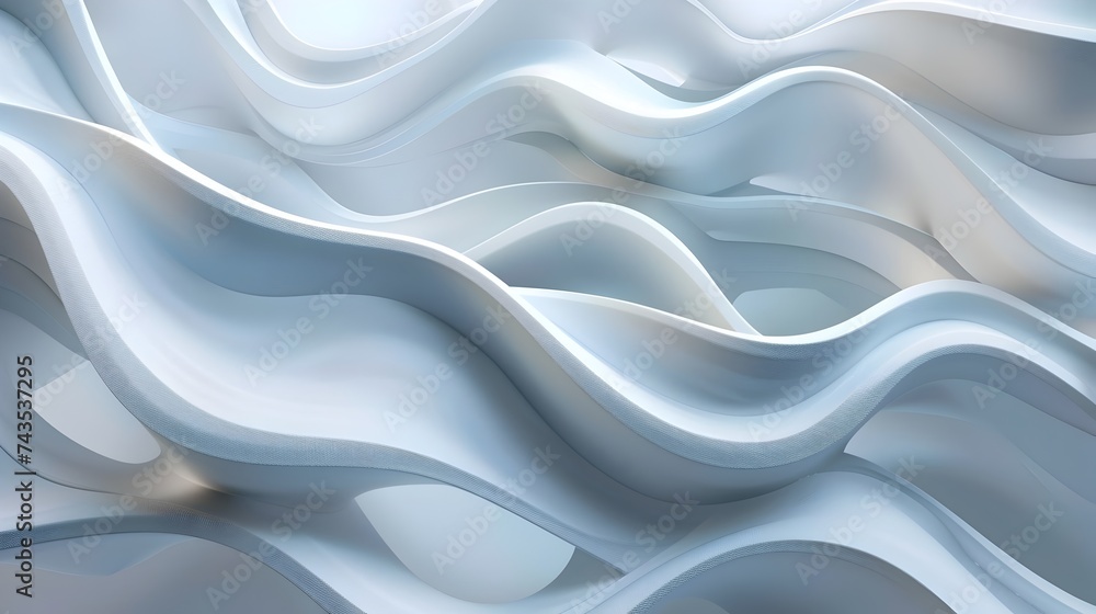Obraz premium Stylish White Waves Background in Abstract Structures