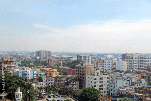 A beautiful sunny view of chittagong city. Top view of chittagong or chattogram city,Bangladesh .skyline of chattogram city. © Vector photo gallery