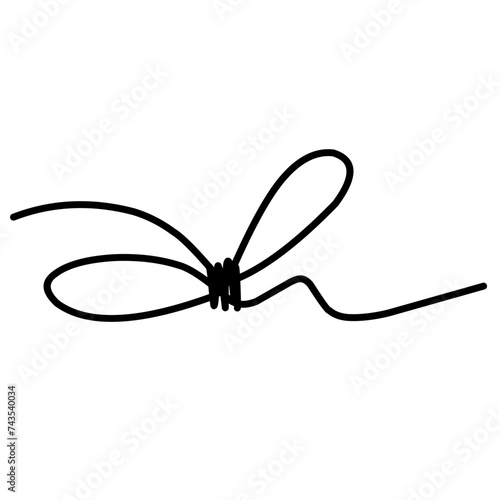 hand drawn simple line bow ribbon