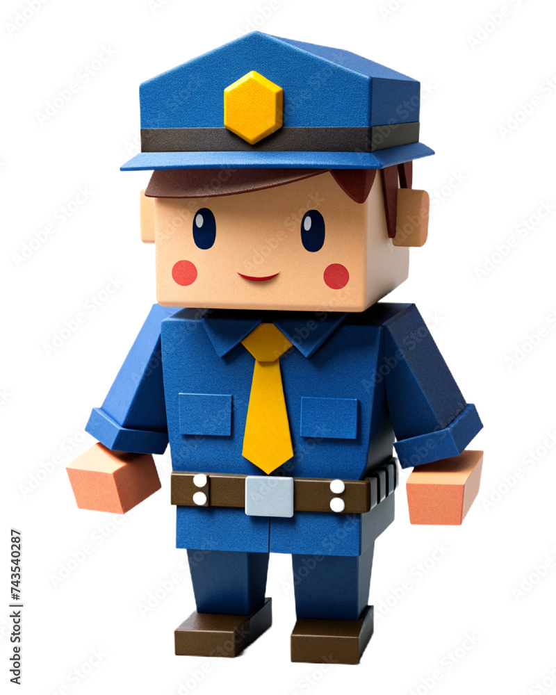 Cute policeman 3d cartoon