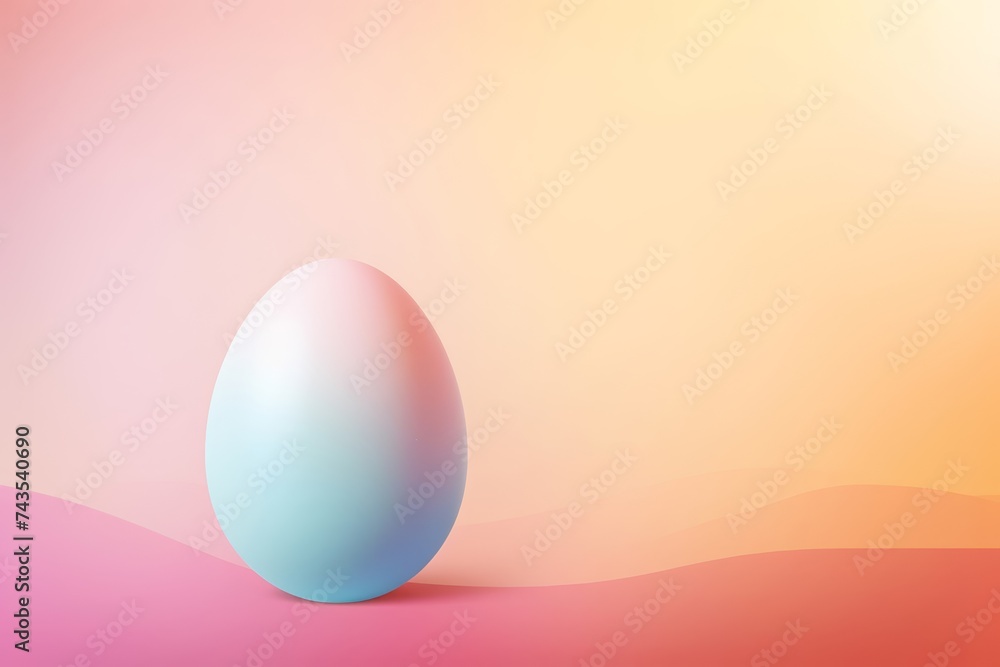
Illustration a soft pastel-colored background with a single Easter egg in the center, perfect for minimalist Easter-themed designs, with free space available for additional elements