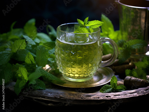 Green tea with mint 