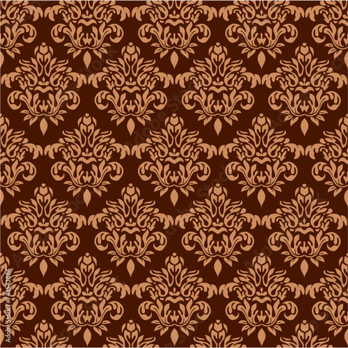 Seamless wallpaper pattern. Vector damask seamless pattern element. Elegant luxury texture for wallpapers  backgrounds and page fill.