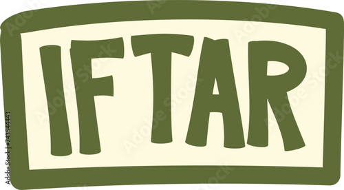 Hand drawing of iftar greetings. Ramadan holy month. Editable SVG file.