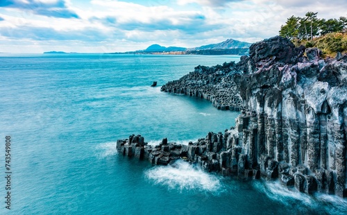 Daepo Jusangjeolli Cliff (Jusangjeollidae), Jeju Island, South Korea