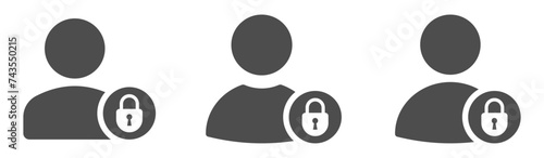 User login or authenticate flat vector icons