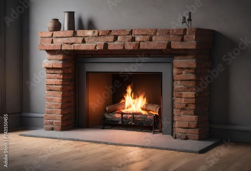 fireplace with burning wood