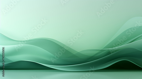 Abstract Green Wave on a Green Background