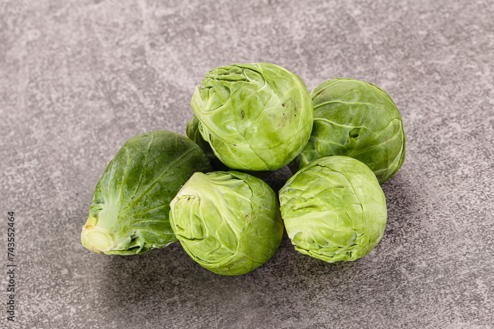 Fototapeta premium Organic raw cabbage - Brussels sprout