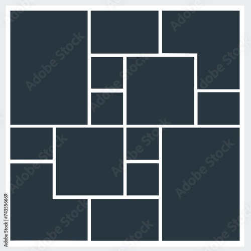 14 photo collage template. vector illustration, new collections